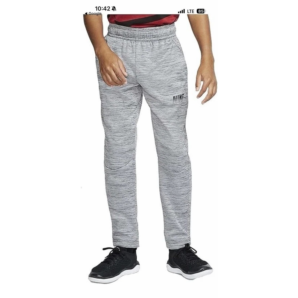 NWT Nike THERMA Dri-Fit Big Boys' Sweatpants Charcoal Heather Size L‎ CV9328-056